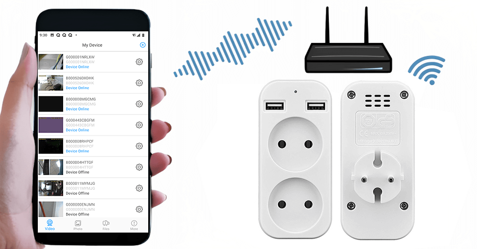 GNIAZDKO Z UKRYTĄ MINI KAMERA WI-FI S3 (PODGLĄD ZDALNY)